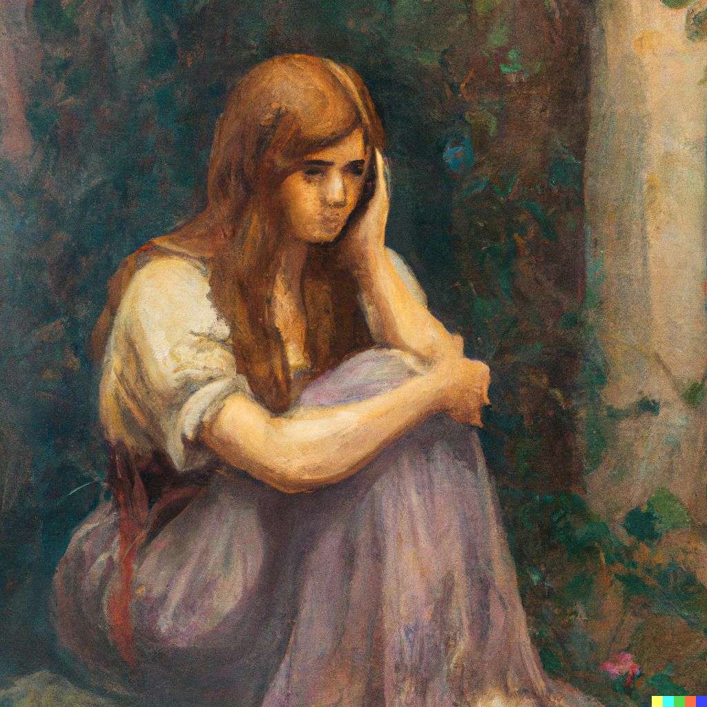a representation of anxiety, painting by John William Waterhouse